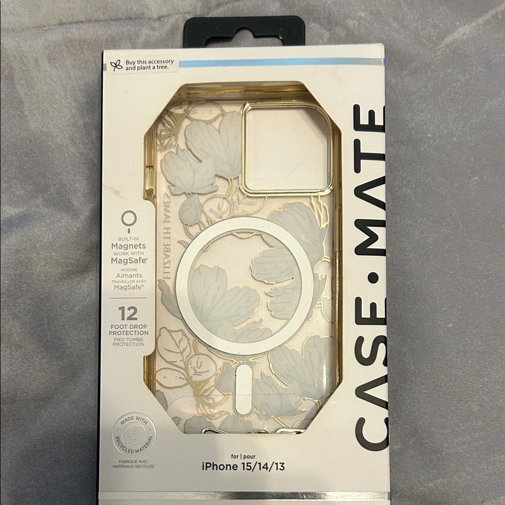 Case-Mate Gold and White Floral iPhone Case